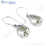 Load image into Gallery viewer, 925 silver teardrop earrings with a faceted gemstone dangle for women.
