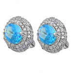 Load image into Gallery viewer, Silver Blue Gemstone Stud Earrings for Women | Daily Wear
