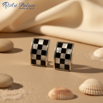 Load image into Gallery viewer, Silver Mother of Pearl Checkerboard Earrings | Women&#39;s Jewelry
