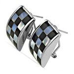 Load image into Gallery viewer, Silver Mother of Pearl Checkerboard Earrings | Women's Jewelry
