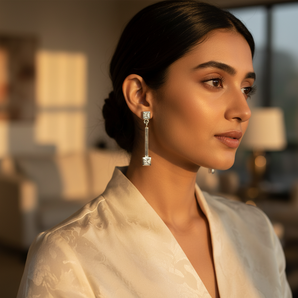 925 Silver Cubic Zirconia Dangle Earrings for Women | Gift
