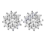 Load image into Gallery viewer, Silver Flower Stud Earrings | Cubic Zirconia | For Women
