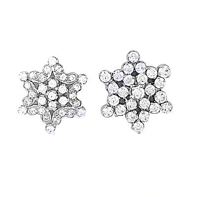 Silver Snowflake Stud Earrings | Women's Crystal Jewelry Gift