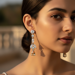 Load image into Gallery viewer, Silver Drop Dangle Earrings with Citrine Stone | Women's Jewelry
