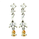 Load image into Gallery viewer, Silver Drop Dangle Earrings with Citrine Stone | Women's Jewelry
