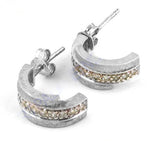 Load image into Gallery viewer, Silver Cubic Zirconia Hoop Earrings for Women | Fashion Jewelry
