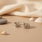 Load image into Gallery viewer, Silver Cubic Zirconia Hoop Earrings for Women | Fashion Jewelry
