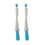 Load image into Gallery viewer, Silver Turquoise Drop Earrings | Statement Earrings for Women
