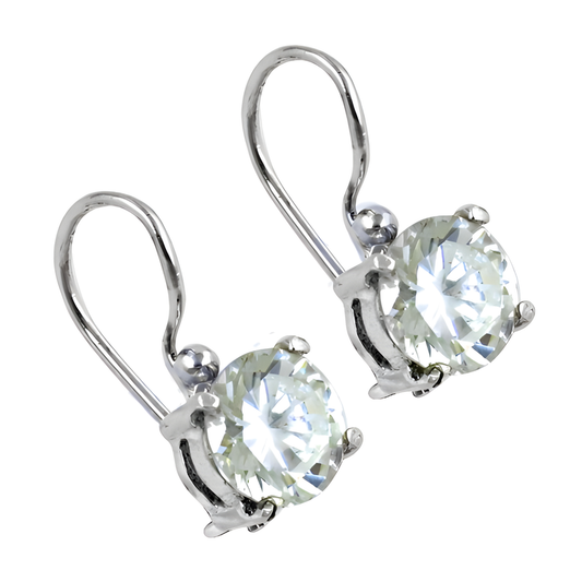 Charming Cubic Zirconia Gemstone 925 Silver Earrings