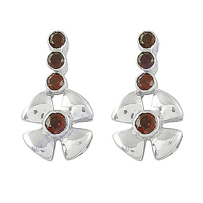925 Silver Garnet Drop Earrings for Women | Dangle Earrings