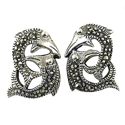 Silver Bird Mask Earrings | Statement Jewelry for Women
