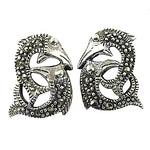 Load image into Gallery viewer, Silver Bird Mask Earrings | Statement Jewelry for Women
