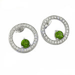 Load image into Gallery viewer, 925 Silver Peridot Stud Earrings for Women | Green Gemstone Jewelry
