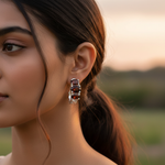 Load image into Gallery viewer, 925 Silver Garnet Hoop Earrings for Women | Gemstone Jewelry
