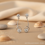 Load image into Gallery viewer, Silver Cubic Zirconia Drop Earrings for Women | Dangle Jewelry
