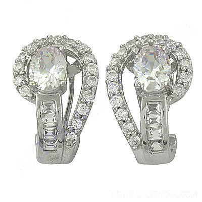 925 Silver Cubic Zirconia Hoop Earrings for Women | Gift