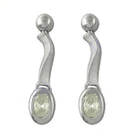 Load image into Gallery viewer, Silver Dangle Earrings with Green Stone for Women | Daily Wear
