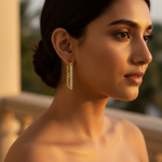 Load image into Gallery viewer, gold plating Rectangle Hoop Earrings | Crystal-Accented Women's Jewelry
