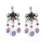 Load image into Gallery viewer, Amethyst Dangle Earrings for Women | Gemstone Jewelry
