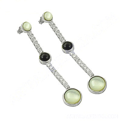 925 Silver Pear-Shaped Gemstone Drop Earrings for Women