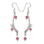 Load image into Gallery viewer, 925 Silver Pink Crystal Earrings for Women | Dangle Jewelry
