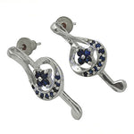 Load image into Gallery viewer, 925 Silver Sapphire Flower Stud Earrings for Women | Gift
