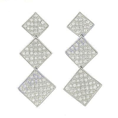Silver Geometric Drop Earrings for Women | Statement Jewelry