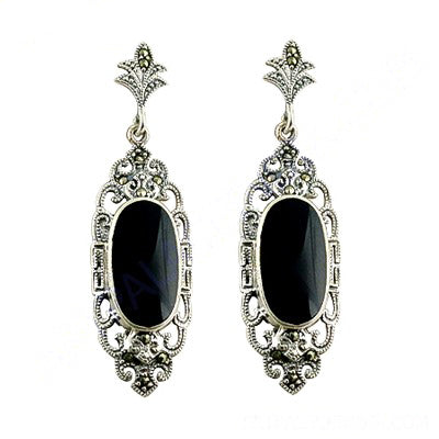 925 Silver Onyx Earrings for Women | Dangle Earrings | Gift