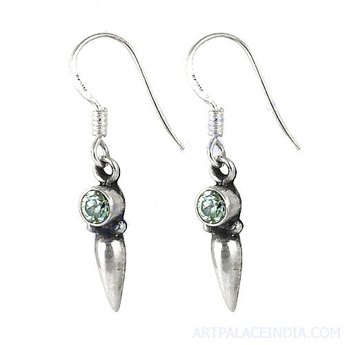 925 Silver Blue Gemstone Dangle Earrings | For Women