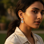 Load image into Gallery viewer, 925 Silver Moonstone Stud Earrings for Women | Dainty Jewelry
