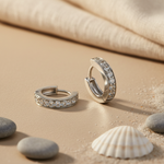 Load image into Gallery viewer, Silver Cubic Zirconia Hoop Earrings for Women | Gift Jewelry
