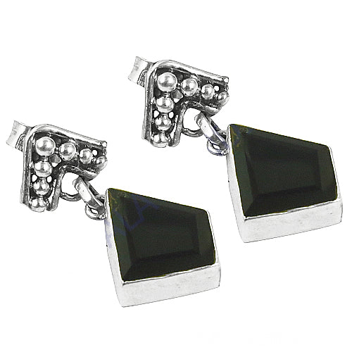 925 Silver Onyx Earrings for Women | Geometric Jewelry