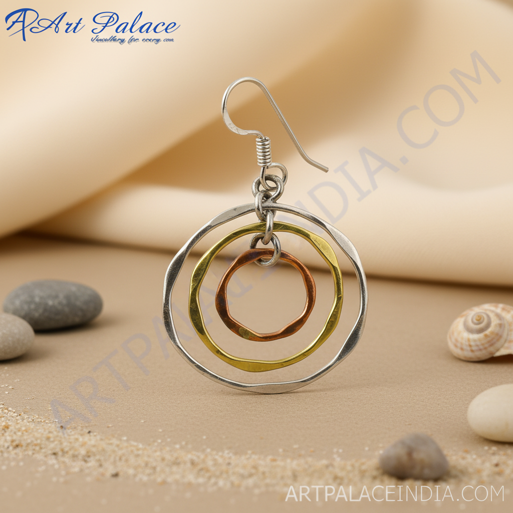 Silver Mixed Metal Hoop Earrings for Women | Statement Jewelry