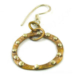 Load image into Gallery viewer, Copper Hoop Earrings with gold plating Accents | Unique Jewelry Gift
