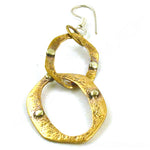 Load image into Gallery viewer, gold plating Tone Textured Oval Earrings for Women | Statement Jewelry
