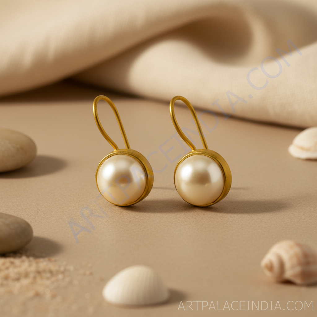 gold plating Pearl Drop Earrings | Women's Elegant Jewelry