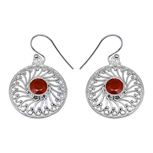 925 Silver Ruby Earrings for Women | Filigree Jewelry