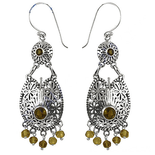 925 Silver Citrine Dangle Earrings for Women | Gift Jewelry