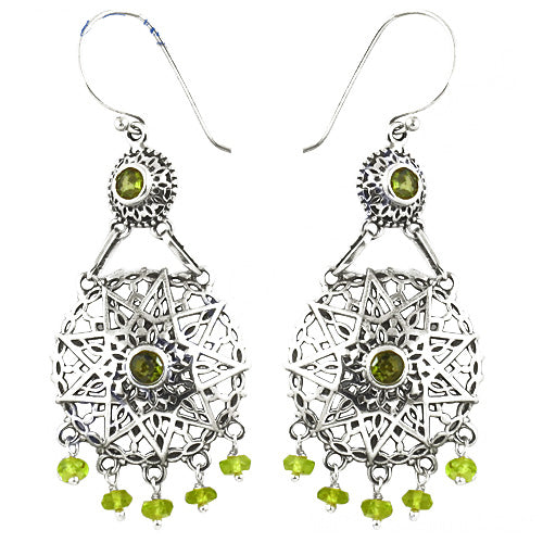 925 Silver Peridot Drop Earrings for Women | Dangle Jewelry