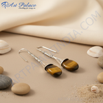 Load image into Gallery viewer, 925 Silver Tiger Eye Drop Earrings for Women | Gemstone Jewelry
