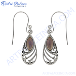 Load image into Gallery viewer, 925 sterling silver teardrop earrings with gemstone accents. Silver dangle earrings for women
