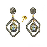 Load image into Gallery viewer, Aquamarine &amp; Diamond Drop Earrings for Women | Teardrop Jewelry
