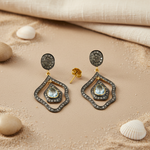 Load image into Gallery viewer, Aquamarine &amp; Diamond Drop Earrings for Women | Teardrop Jewelry
