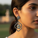 Load image into Gallery viewer, Aquamarine &amp; Diamond Drop Earrings for Women | Teardrop Jewelry
