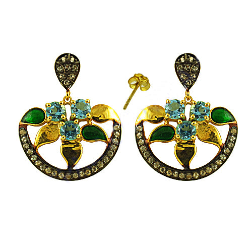 gold plating Earrings with Gemstones | Fashion Jewelry for Women