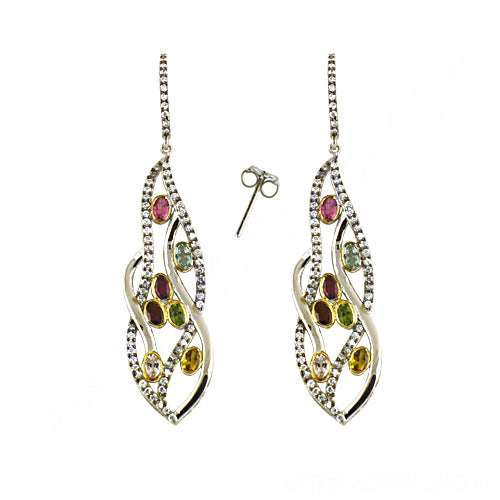 Gemstone Dangle Earrings | 925 Silver | Women's Jewelry Gift