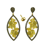 Load image into Gallery viewer, gold plating Floral Drop Earrings with Gemstones | Women's Jewelry
