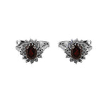 Load image into Gallery viewer, Silver Garnet Cufflinks | Sterling Silver Jewelry | Gift for Men
