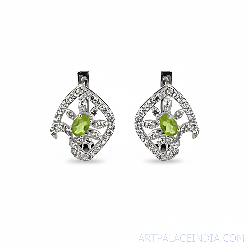 925 Silver Peridot Earrings for Women | Gemstone Jewelry