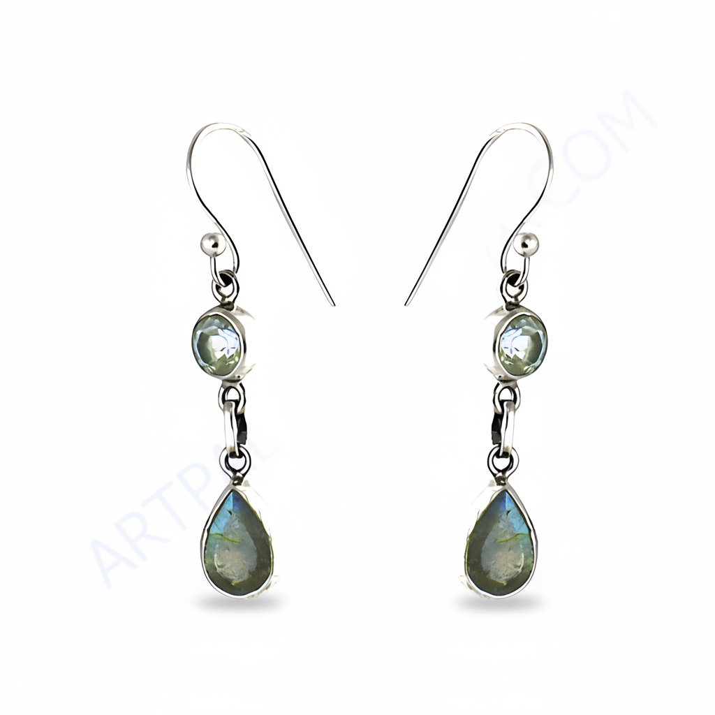 925 Silver Labradorite Drop Earrings for Women | Dangle Earrings